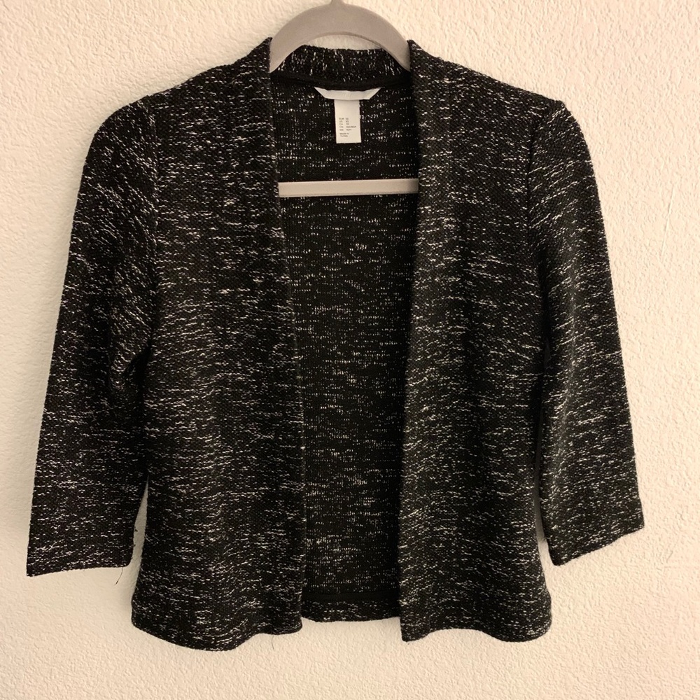 H&M tweed cutaway blazer size xs